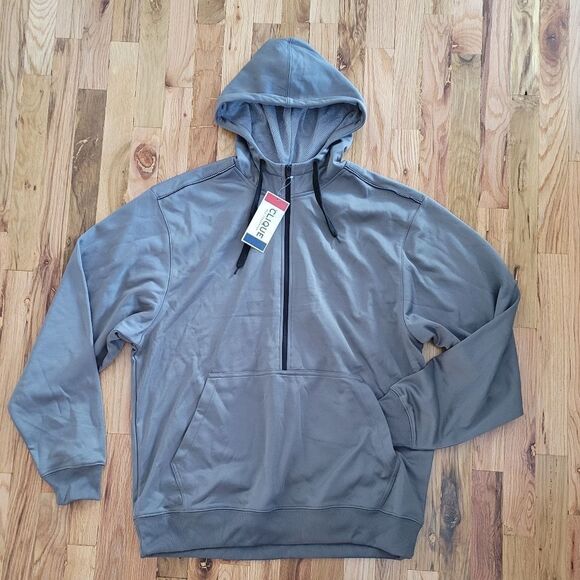 NWT Sleek Fleece Half Zip Hoodie with Kangaroo Pouch & Reflective Piping - Picture 8 of 8